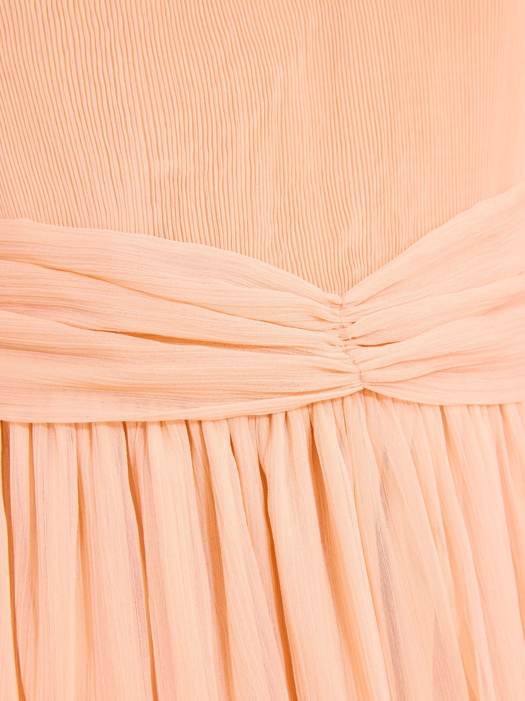 Lipsy Peach Pink Corsage One Shoulder Occasion Dress (7-16yrs) image 2