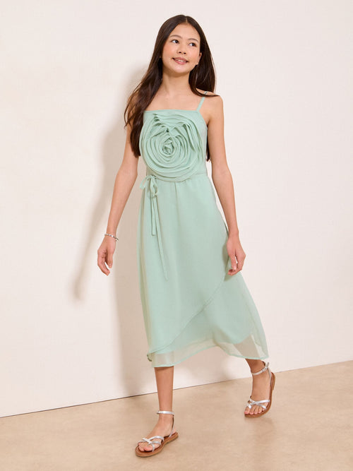 Dsiney Kidz - Lipsy Green Corsage Occasion Dress (7-16yrs) image 1