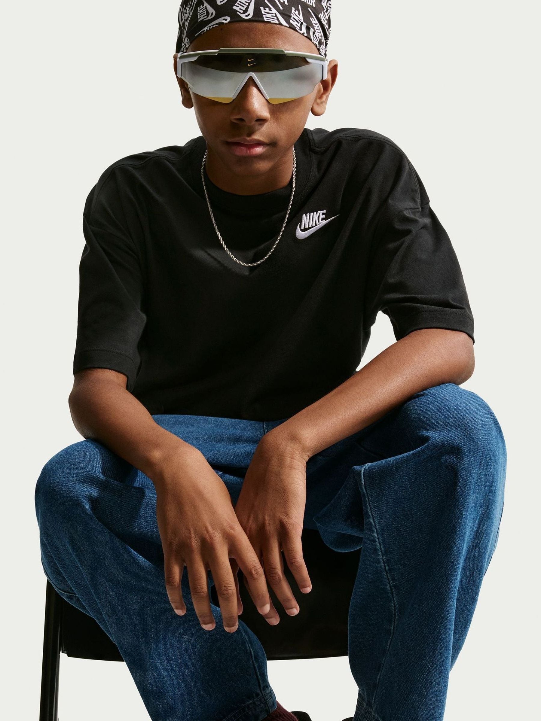 Dsiney Kidz - Nike Black Oversized Futura T-Shirt image 5