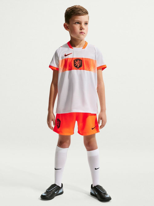 Dsiney Kidz - Nike White/Orange Netherlands 2026 Stadium Little Kids 3 Piece Football Kit image 1