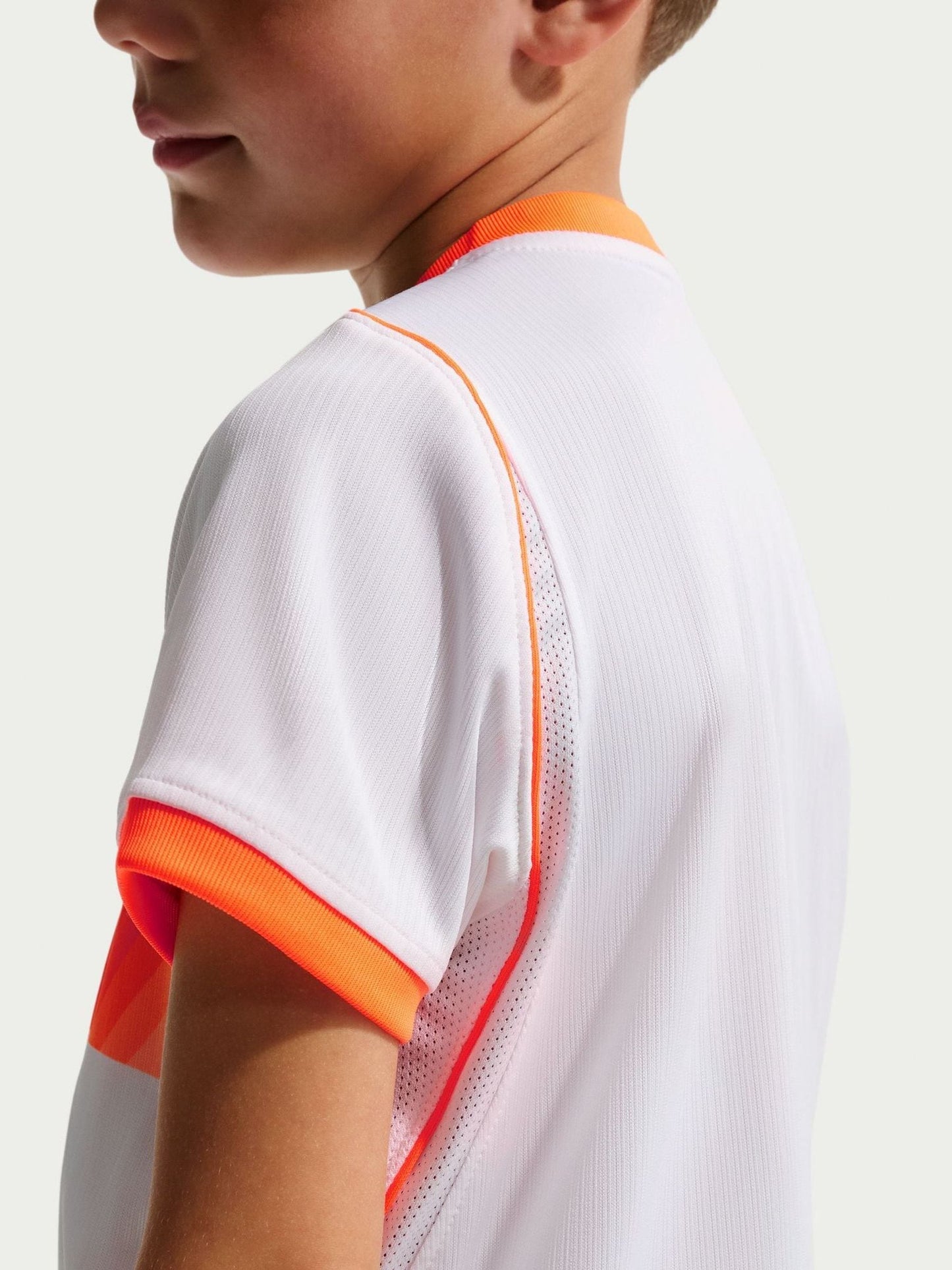 Dsiney Kidz - Nike White/Orange Netherlands 2026 Stadium Little Kids 3 Piece Football Kit image 4