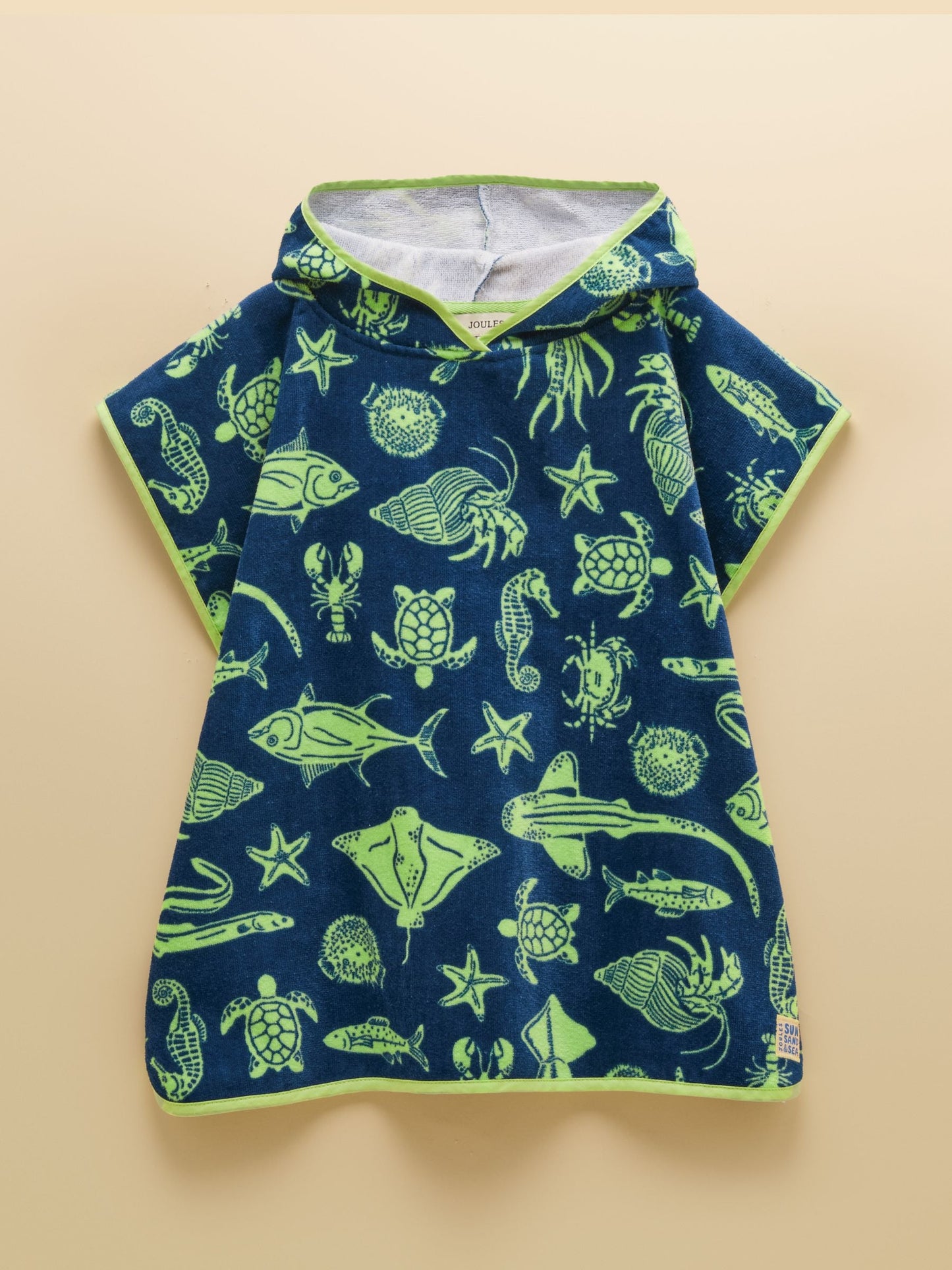 Joules Boys' Decker Blue Towelling Poncho image 2