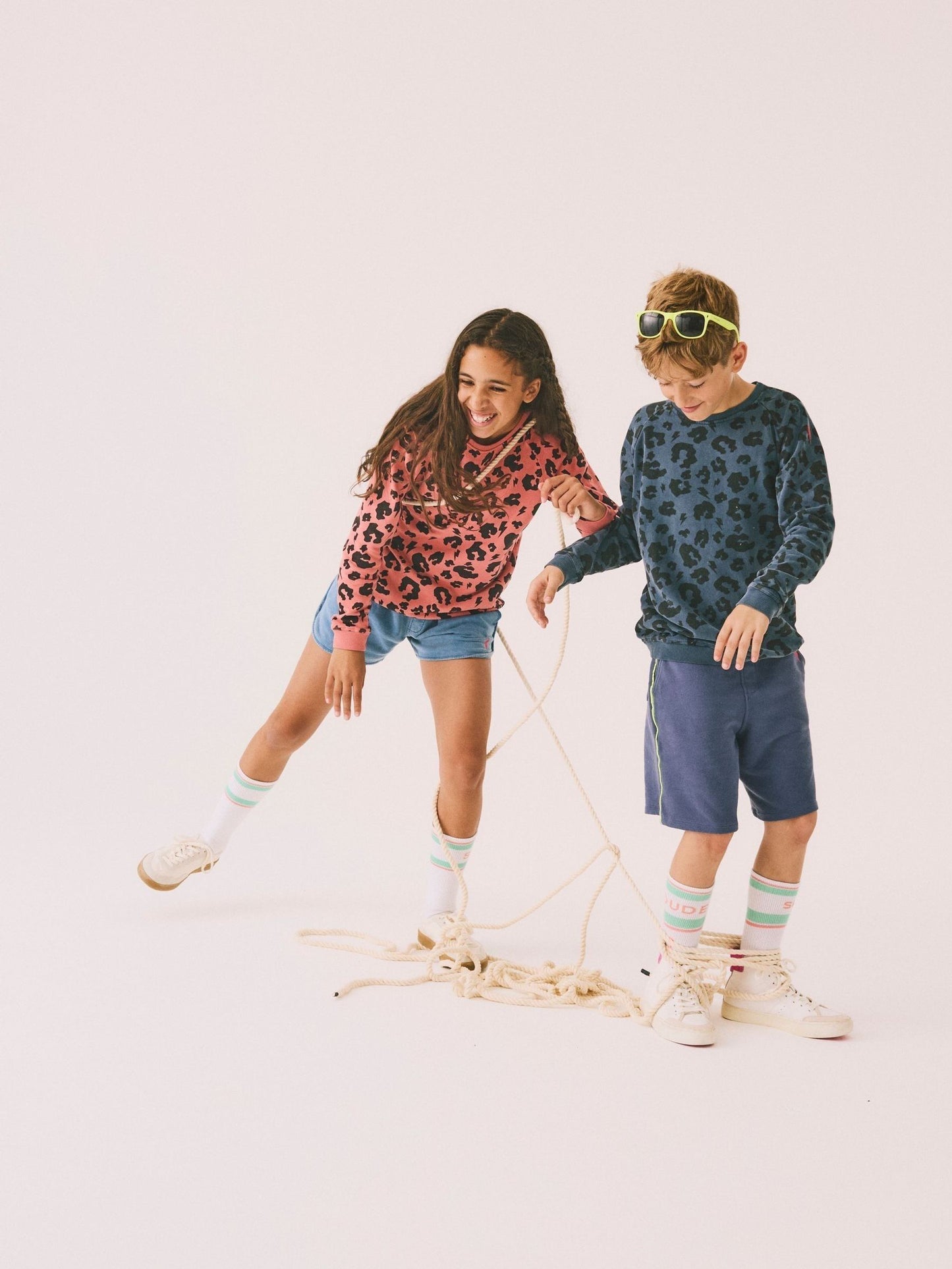 Dsiney Kidz - SCAMP & DUDE Blue Kids Classic Sweatshirt Leopard & Lightning Bolt image 1