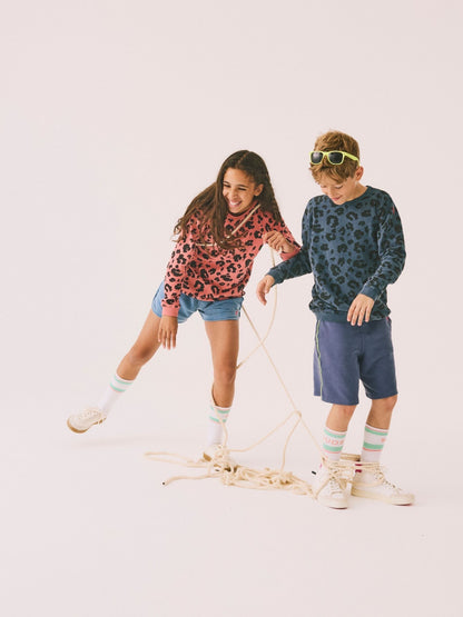 Dsiney Kidz - SCAMP & DUDE Blue Kids Classic Sweatshirt Leopard & Lightning Bolt image 1