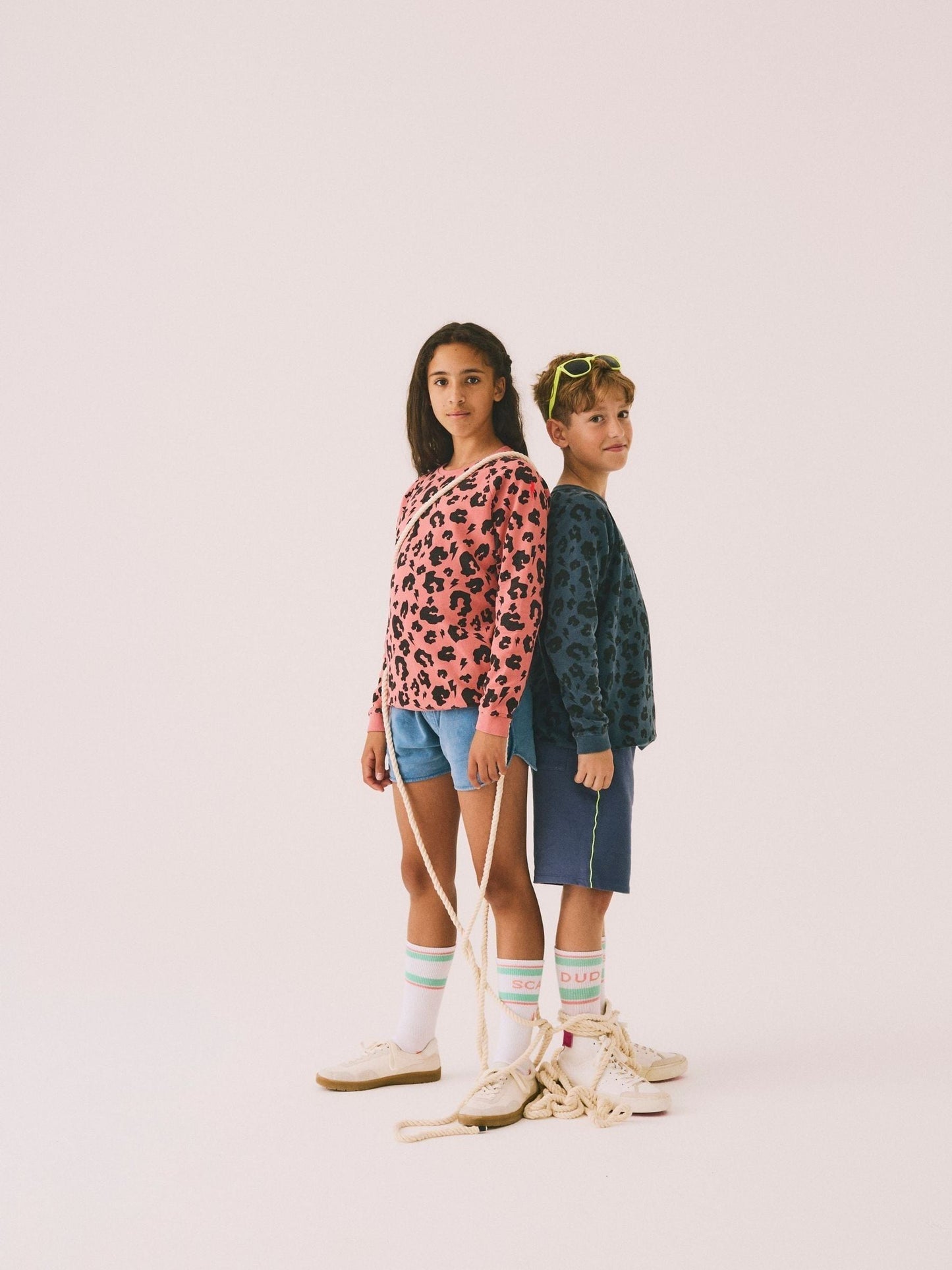 Dsiney Kidz - SCAMP & DUDE Blue Kids Classic Sweatshirt Leopard & Lightning Bolt image 2