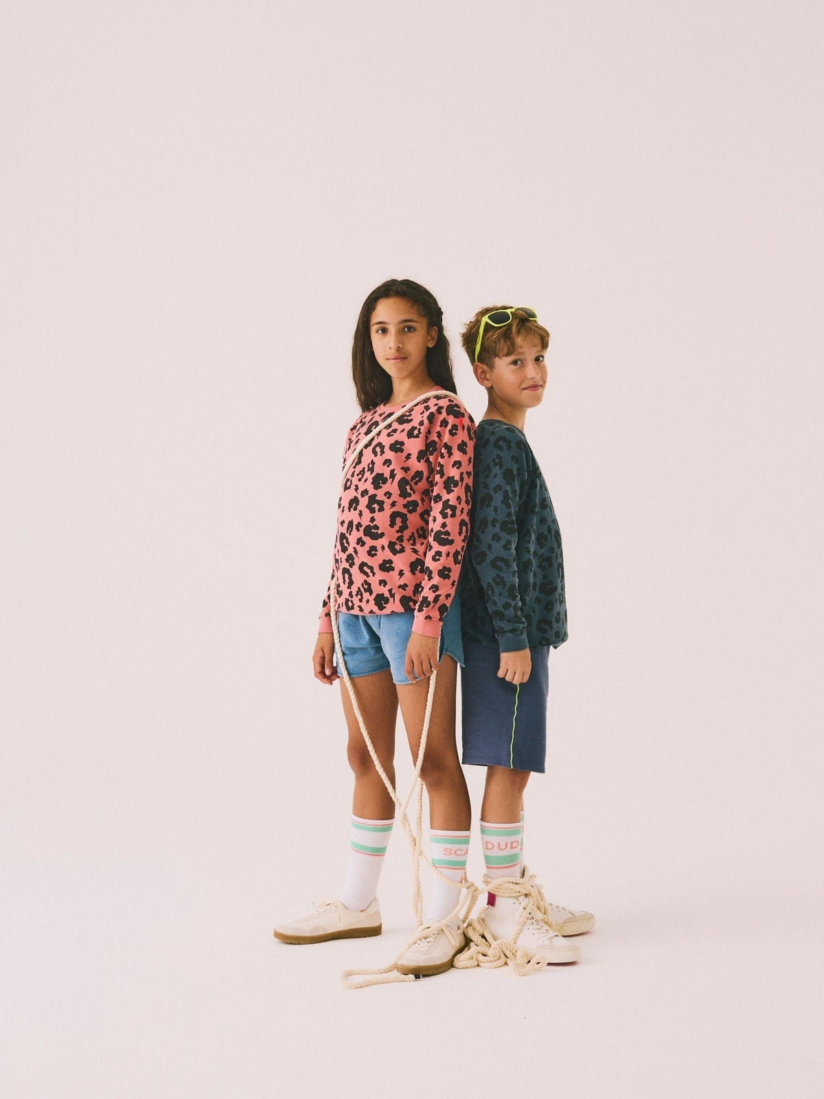 Dsiney Kidz - SCAMP & DUDE Blue Kids Classic Sweatshirt Leopard & Lightning Bolt image 2