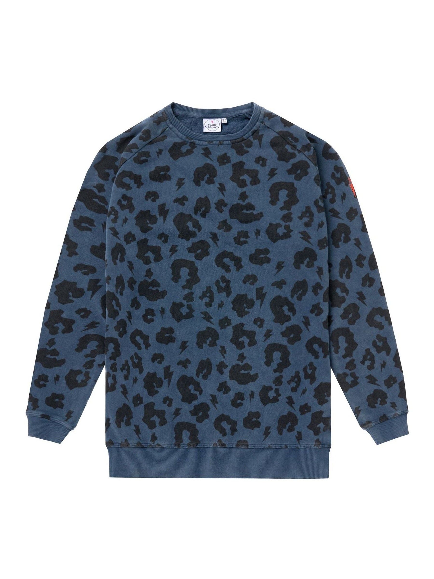 Dsiney Kidz - SCAMP & DUDE Blue Kids Classic Sweatshirt Leopard & Lightning Bolt image 3