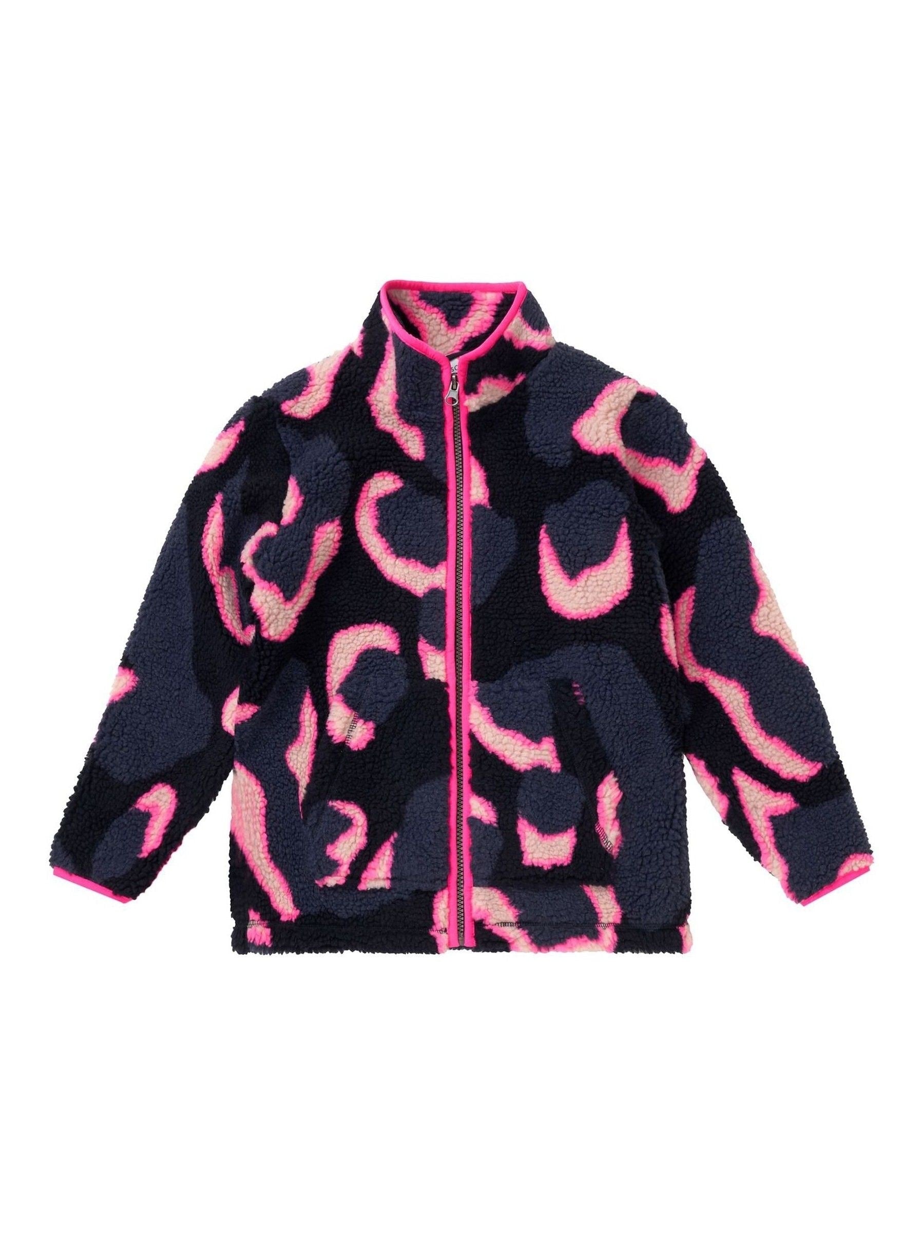 Dsiney Kidz - SCAMP & DUDE Black/Blue/Pink Funnel Neck Fleece Jacket image 1