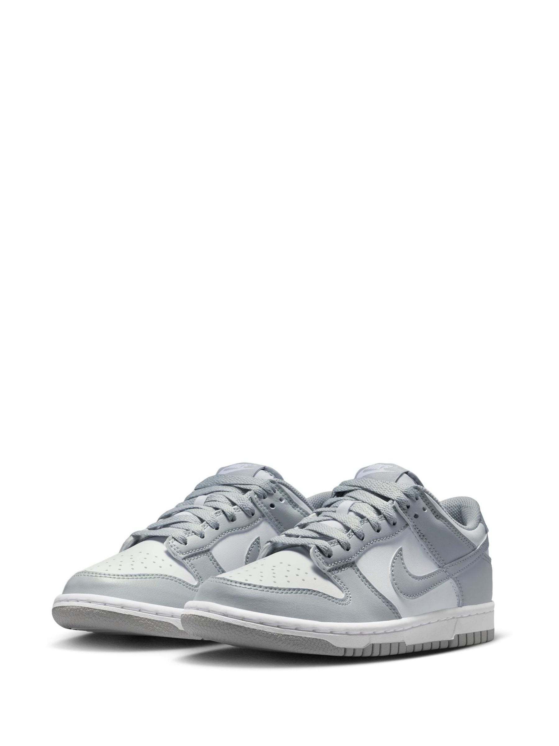 Nike Grey/White Youth Dunk Low Trainers image 2