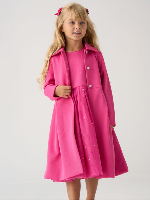 Dsiney Kidz - Miss Pink Jacquard Bows Jacket And Sequin Dress Set image 1
