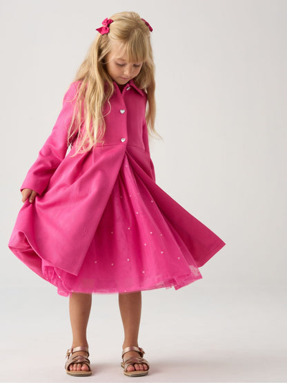 Miss Pink Jacquard Bows Jacket And Sequin Dress Set image 2