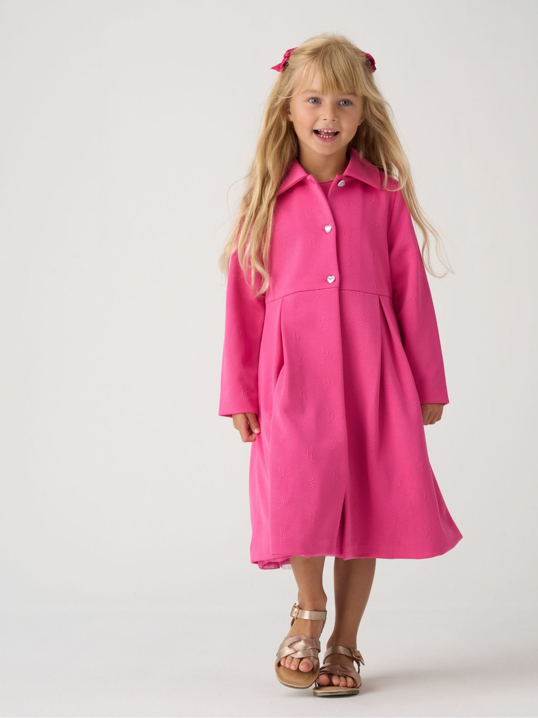 Miss Pink Jacquard Bows Jacket And Sequin Dress Set image 4