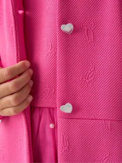 Miss Pink Jacquard Bows Jacket And Sequin Dress Set image 5