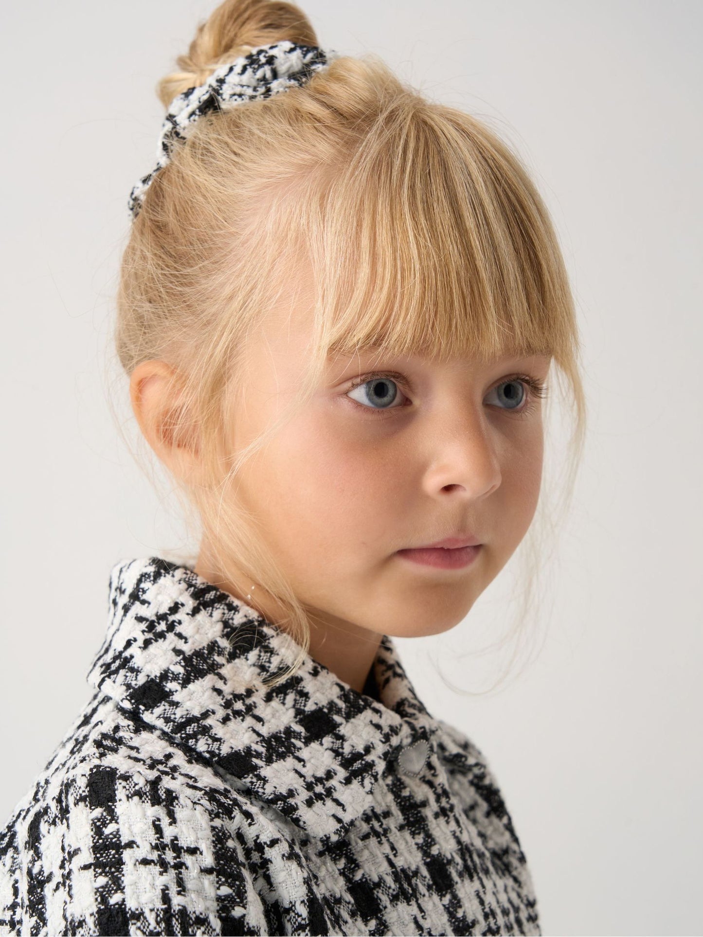 Miss Black Tweed Jacket Scrunchie And Satin Dress Set image 4