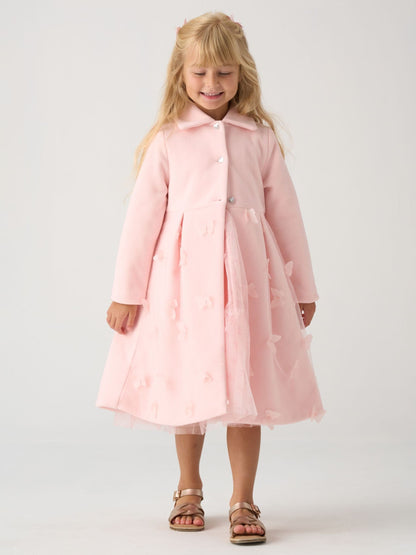 Miss Pink Jacket And Tulle Appliqué Butterfly Dress Set image 3