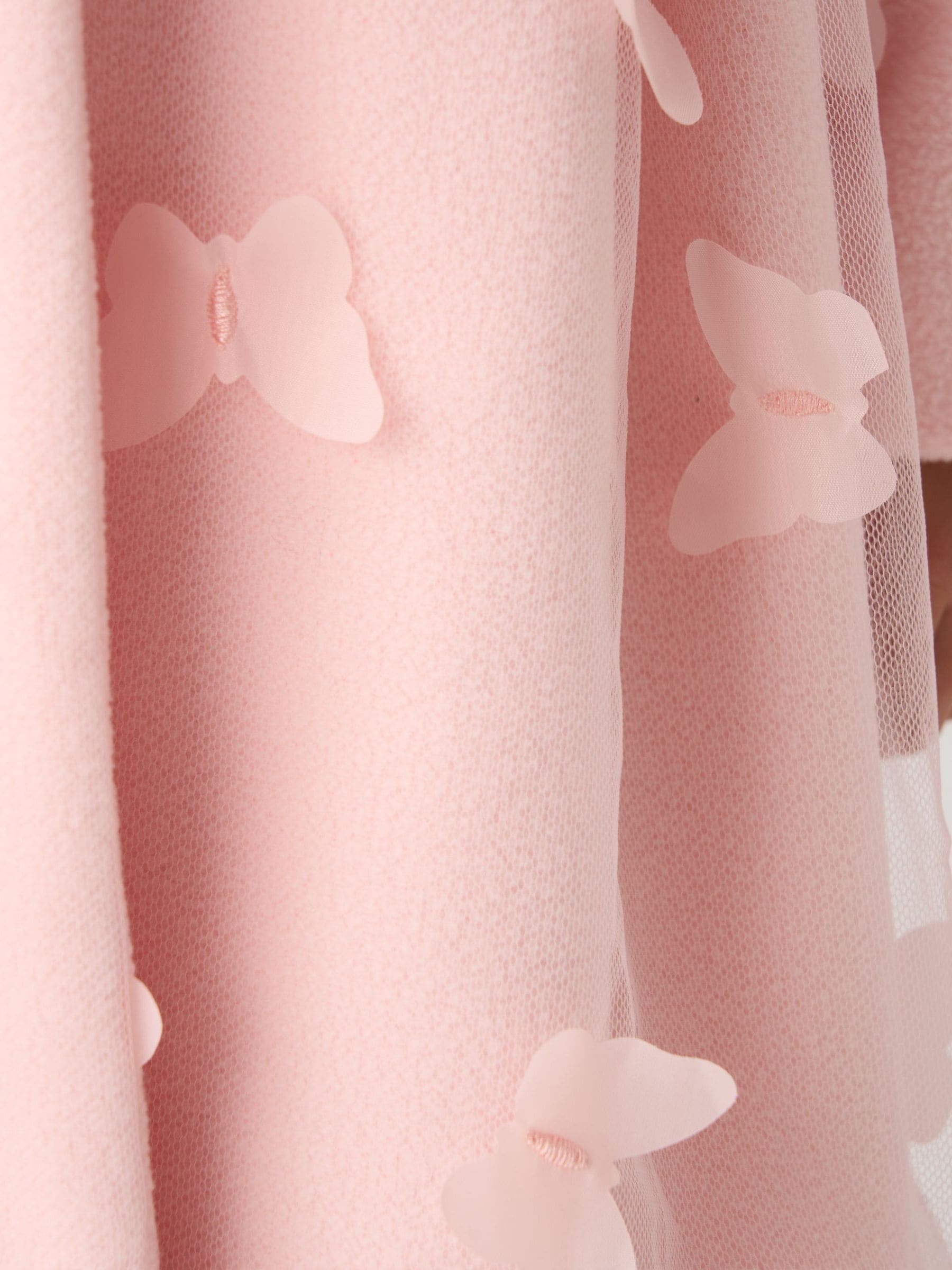 Miss Pink Jacket And Tulle Appliqué Butterfly Dress Set image 5
