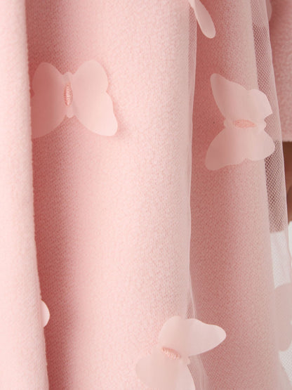 Miss Pink Jacket And Tulle Appliqué Butterfly Dress Set image 5