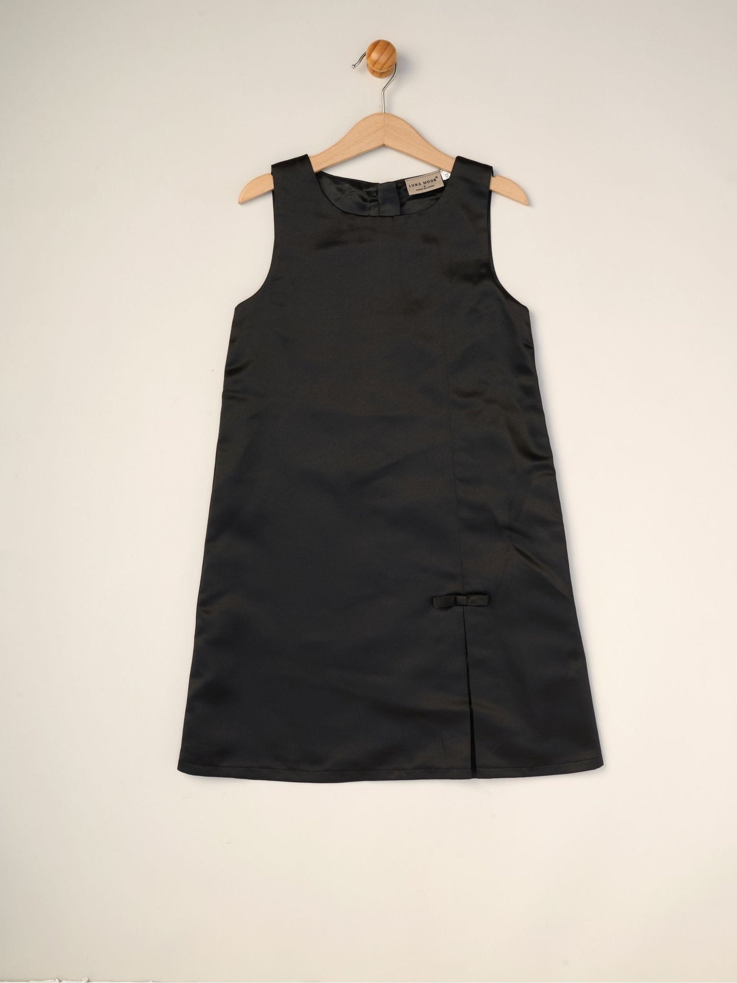 Miss Black Satin Shift Dress Faux Fur Cardigan and Bow Clip Set image 2