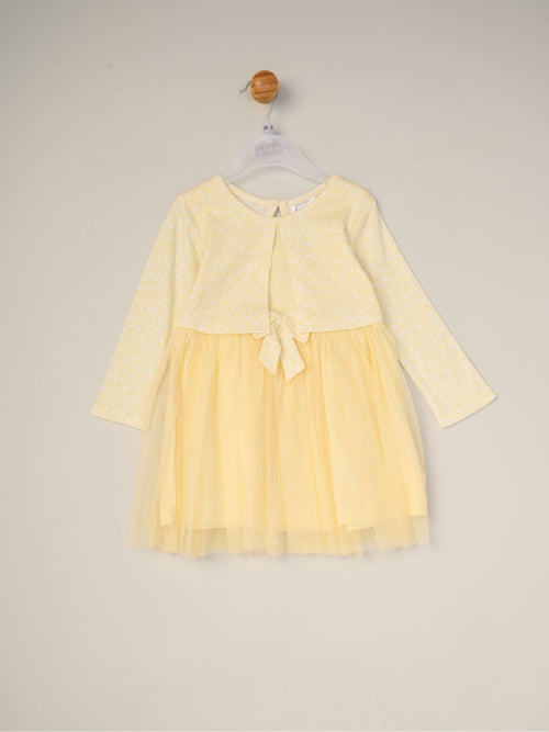 Dsiney Kidz - Miss Yellow Mock Cardigan Dress For Baby image 1