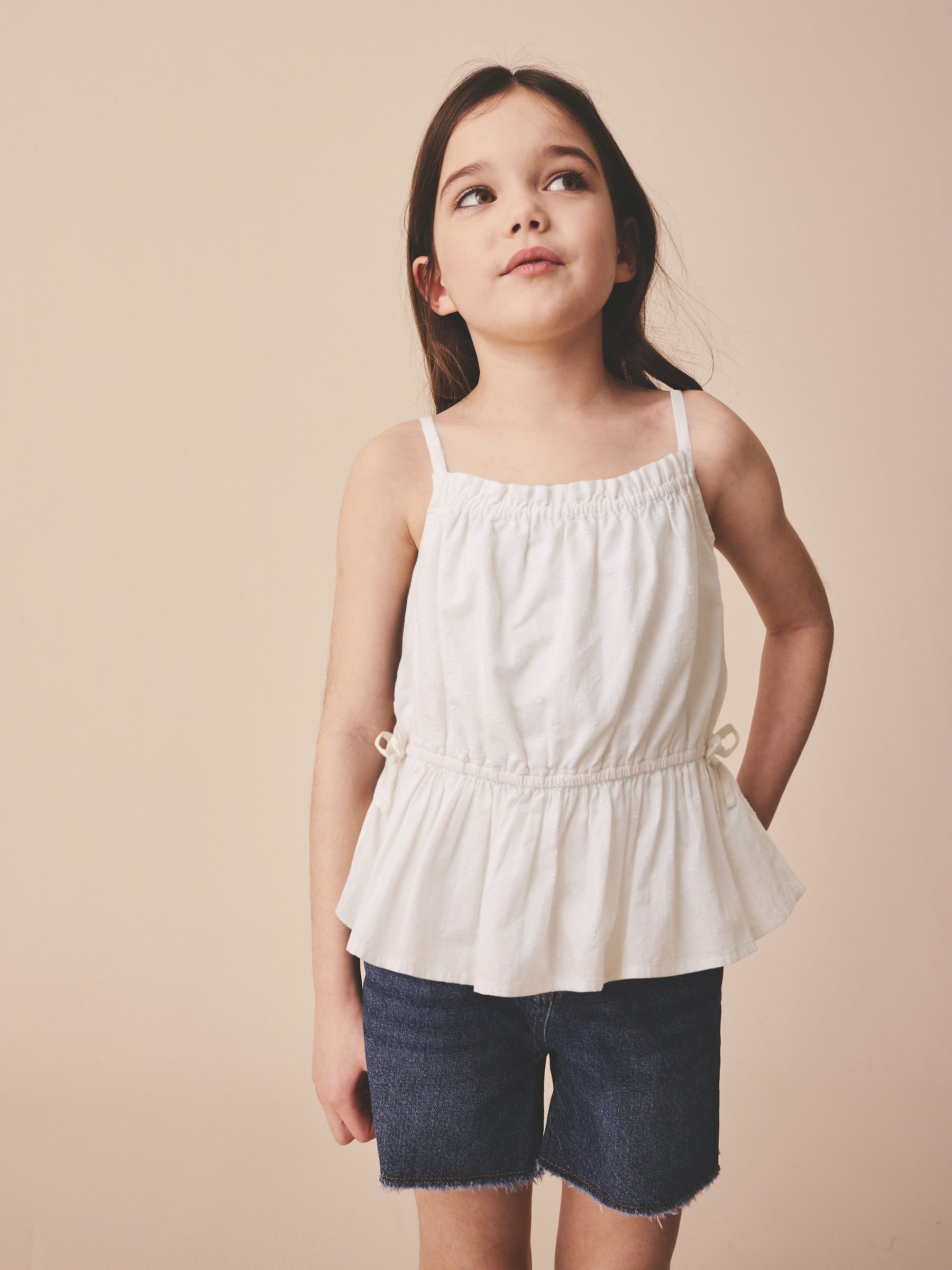 Dsiney Kidz - White Strappy Peplum Blouse (3-16yrs) image 1