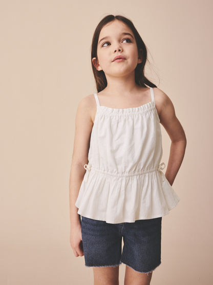 Dsiney Kidz - White Strappy Peplum Blouse (3-16yrs) image 1