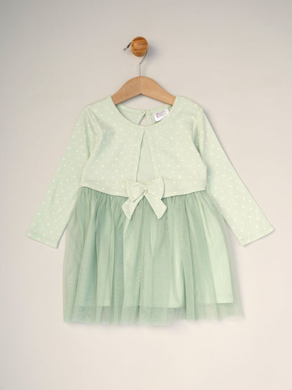 Miss Green Mock Cardigan Dress For Baby image 1