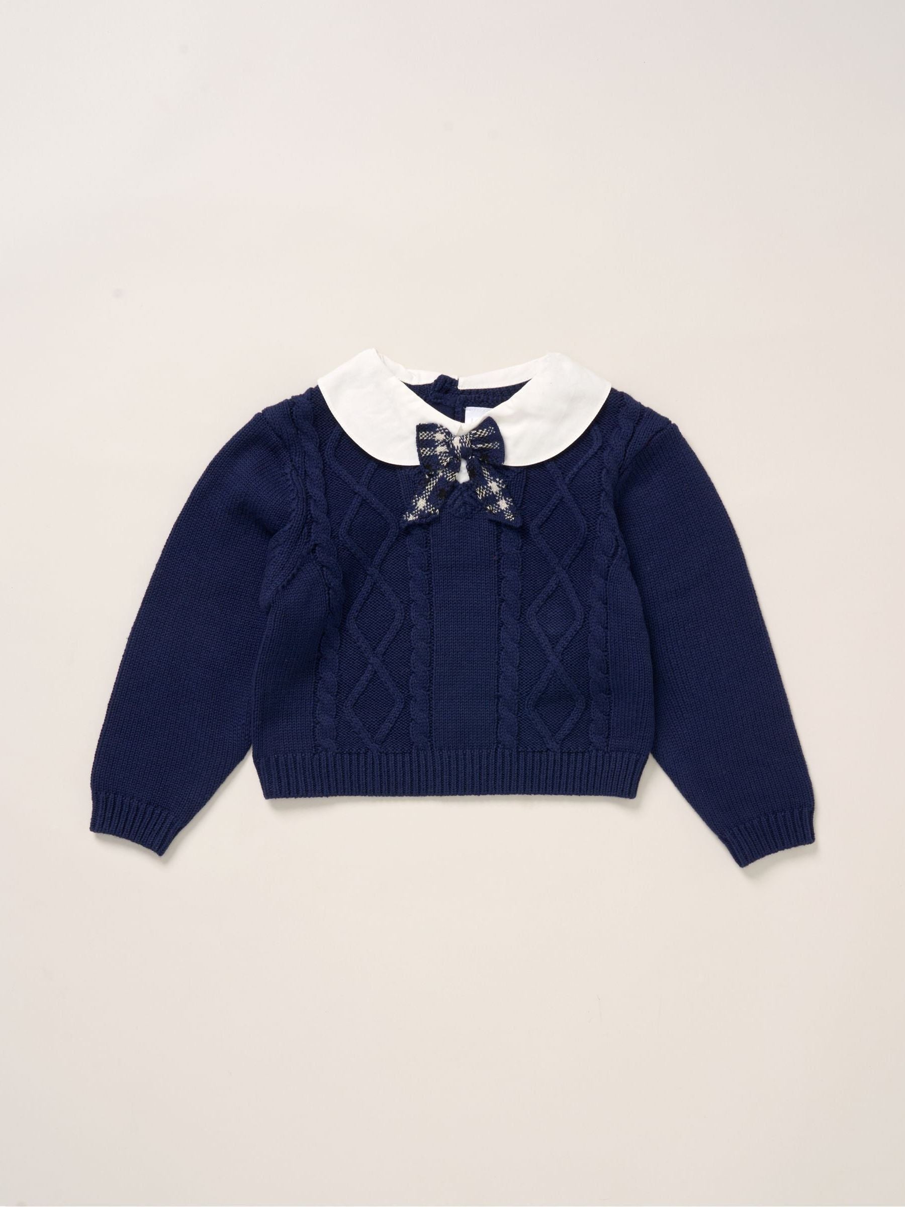 Miss Blue True Knit Jumper With Check Skirt And Headband Set image 3