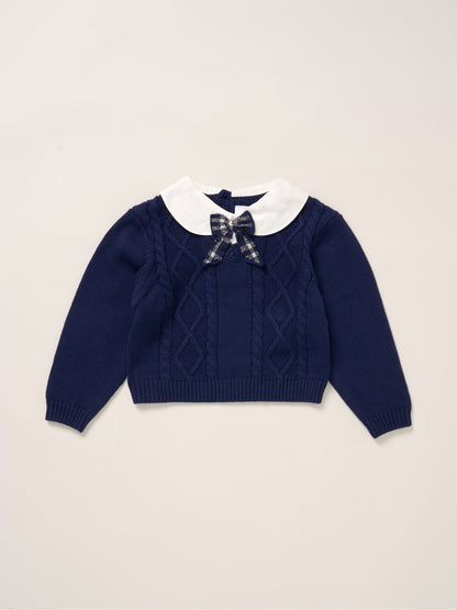 Miss Blue True Knit Jumper With Check Skirt And Headband Set image 3