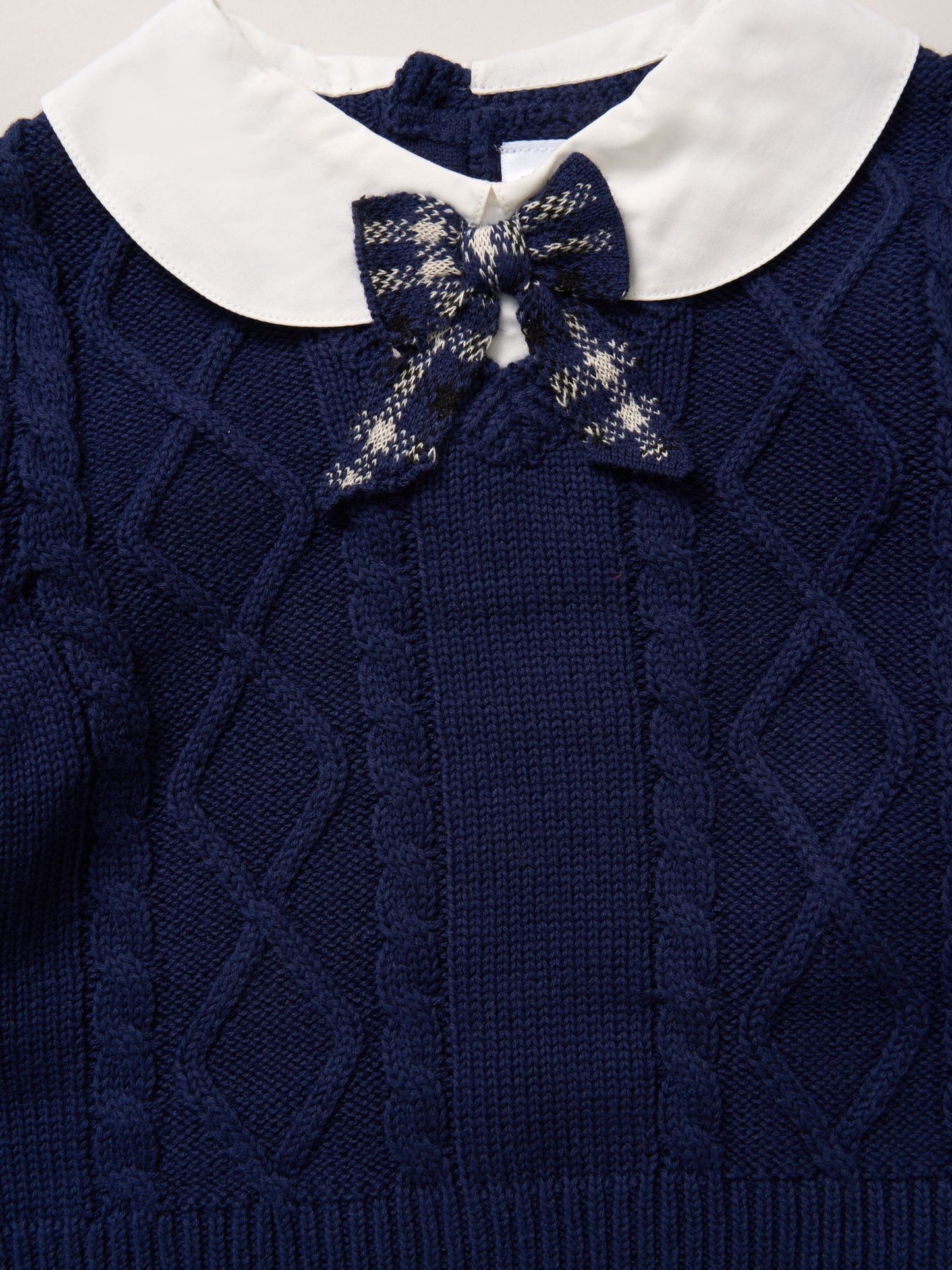 Miss Blue True Knit Jumper With Check Skirt And Headband Set image 5