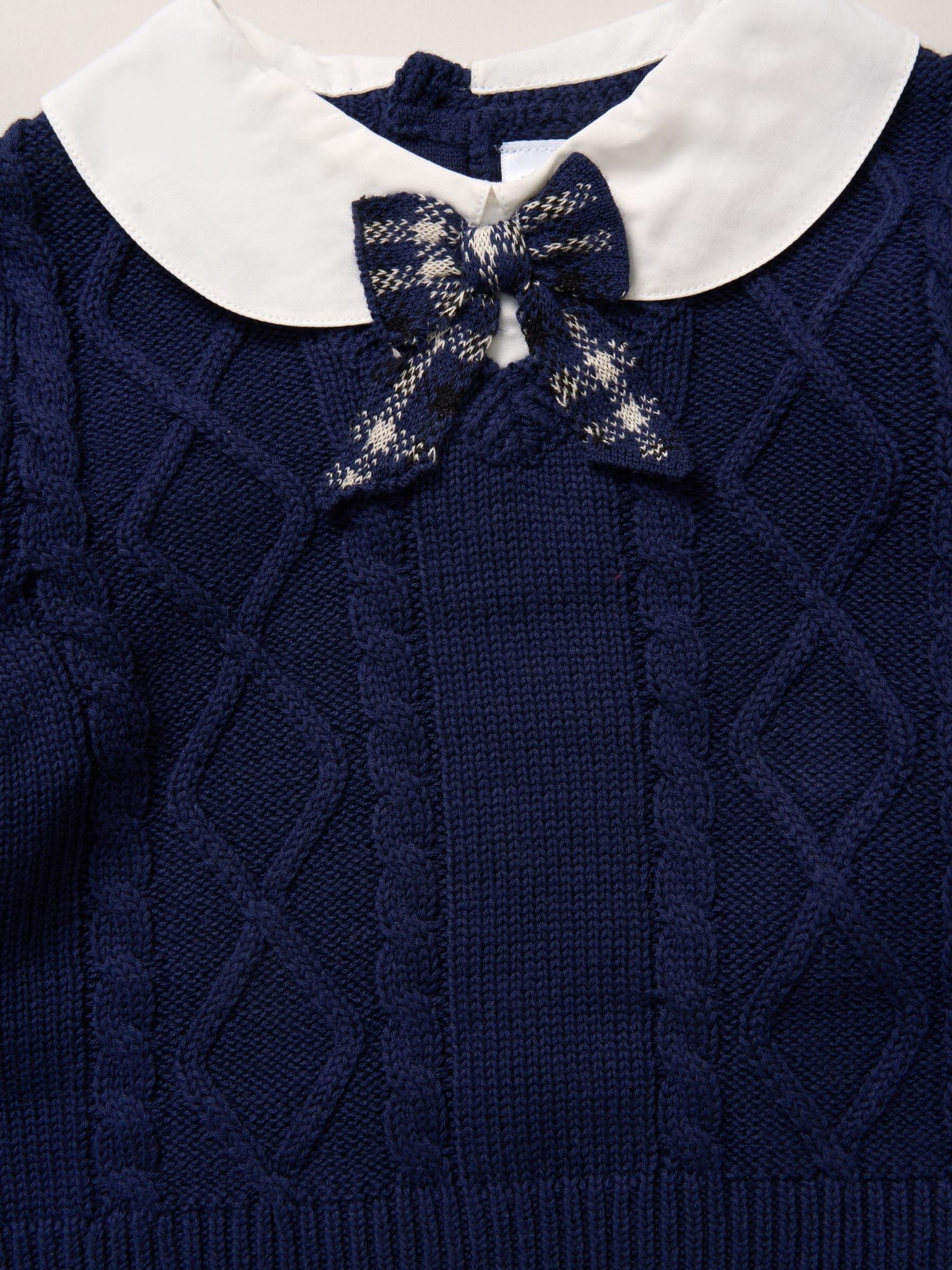 Miss Blue True Knit Jumper With Check Skirt And Headband Set image 5