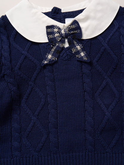 Miss Blue True Knit Jumper With Check Skirt And Headband Set image 5