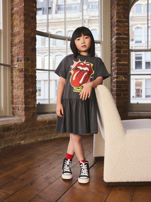 Grey The Rolling Stones Band T-Shirt Dress (3-16yrs) image 1