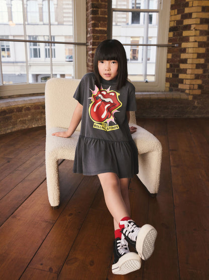 Grey The Rolling Stones Band T-Shirt Dress (3-16yrs) image 2