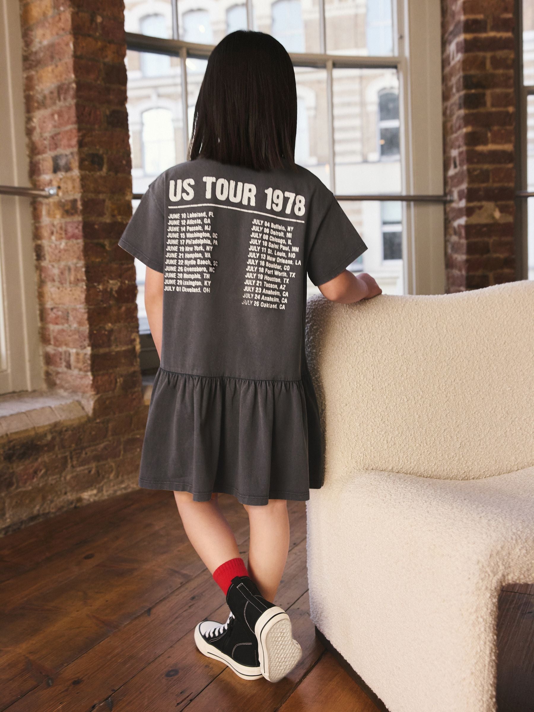 Grey The Rolling Stones Band T-Shirt Dress (3-16yrs) image 3