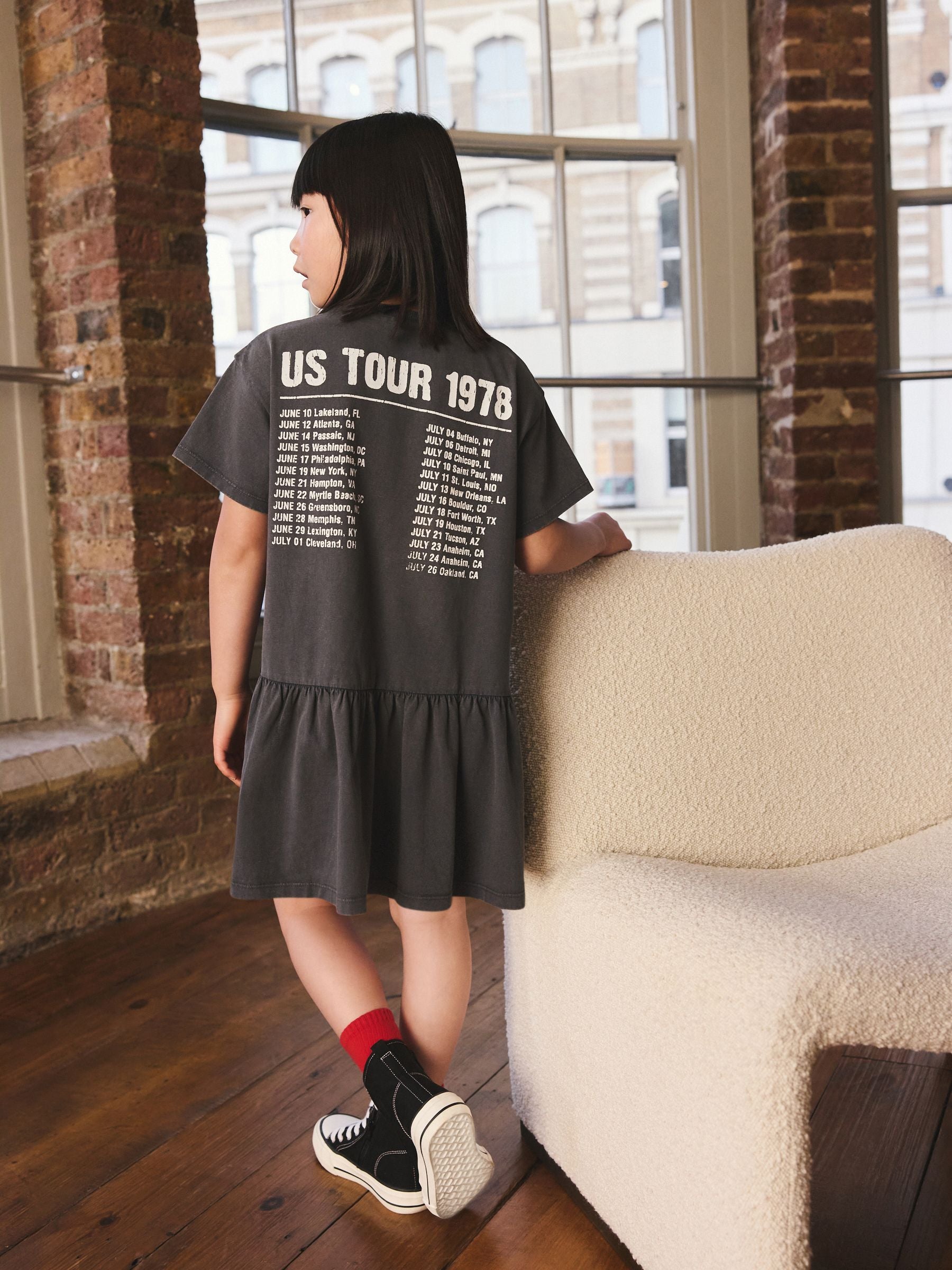 Grey The Rolling Stones Band T-Shirt Dress (3-16yrs) image 5