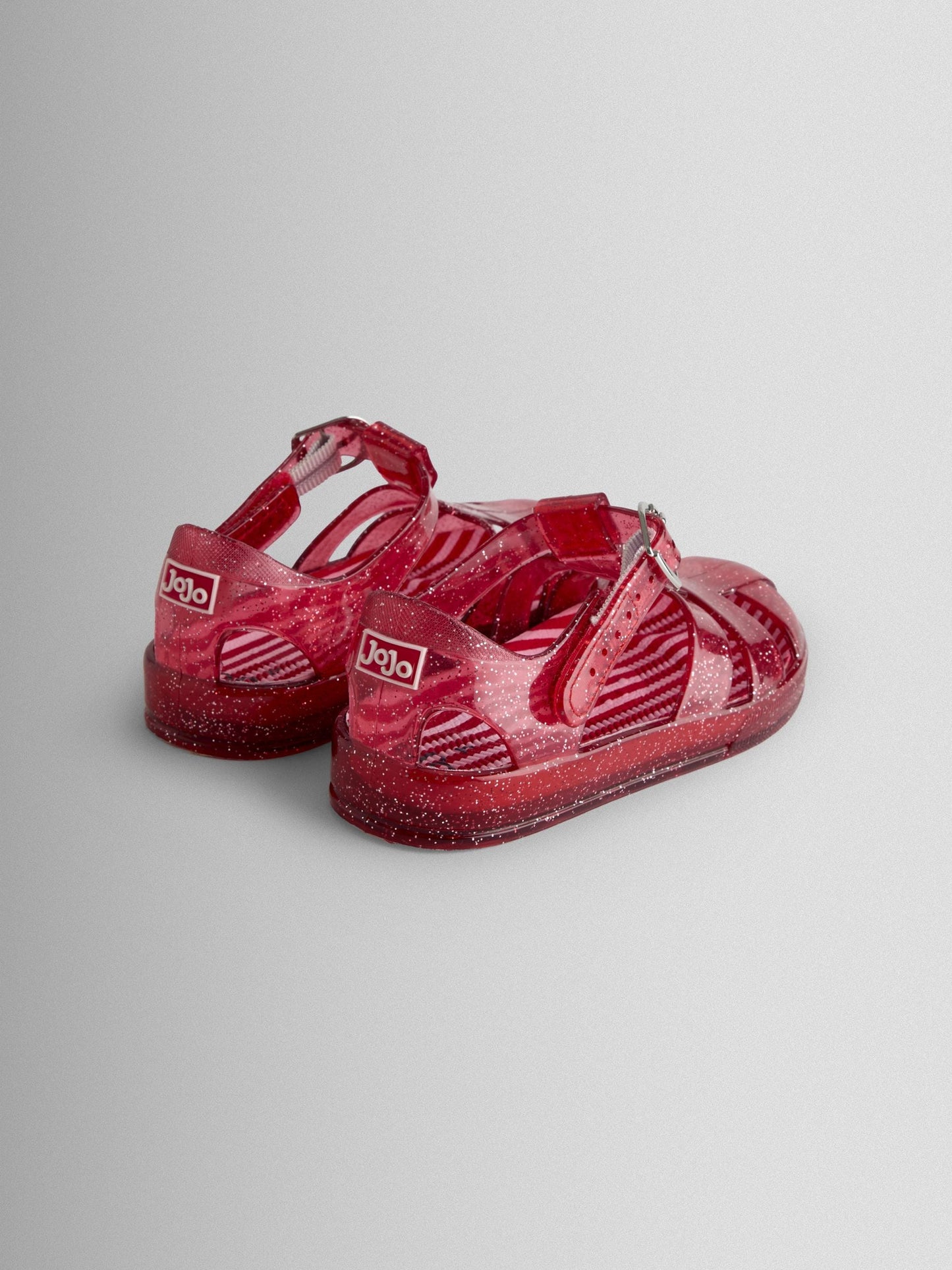 JoJo Maman Bébé Red Glitter Jelly Sandals image 2