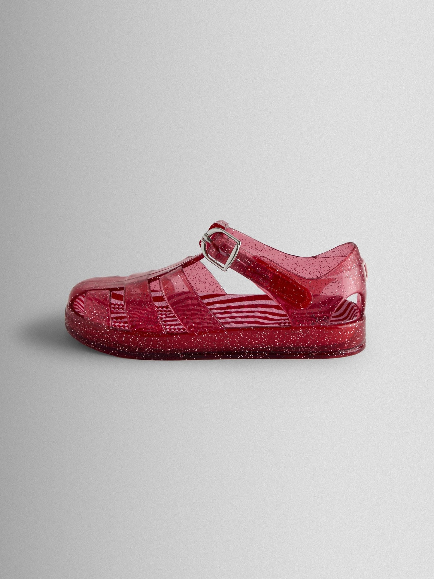 JoJo Maman Bébé Red Glitter Jelly Sandals image 4