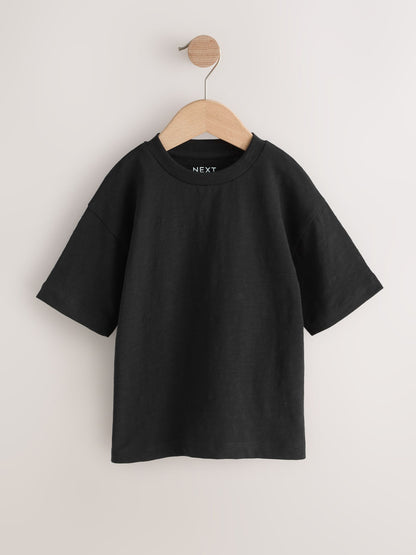 Black/Grey/Stone/Green/White Relaxed Fit Short Sleeve T-Shirts 5 Pack (3mths-7yrs) image 4