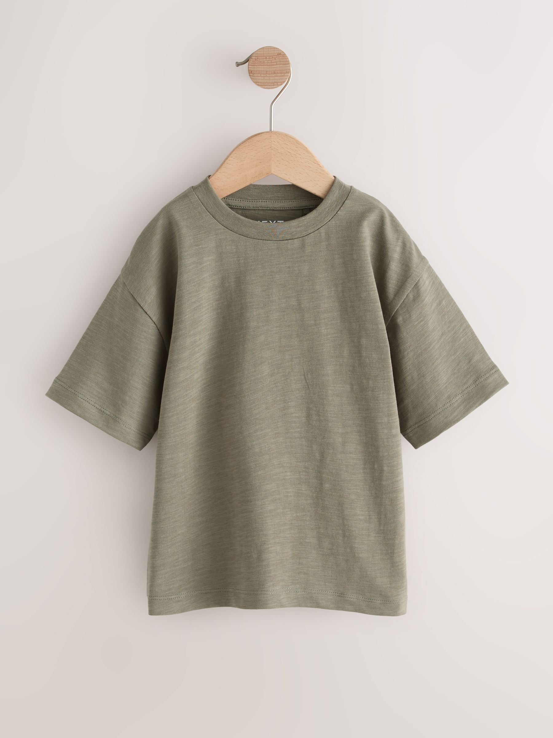 Black/Grey/Stone/Green/White Relaxed Fit Short Sleeve T-Shirts 5 Pack (3mths-7yrs) image 5