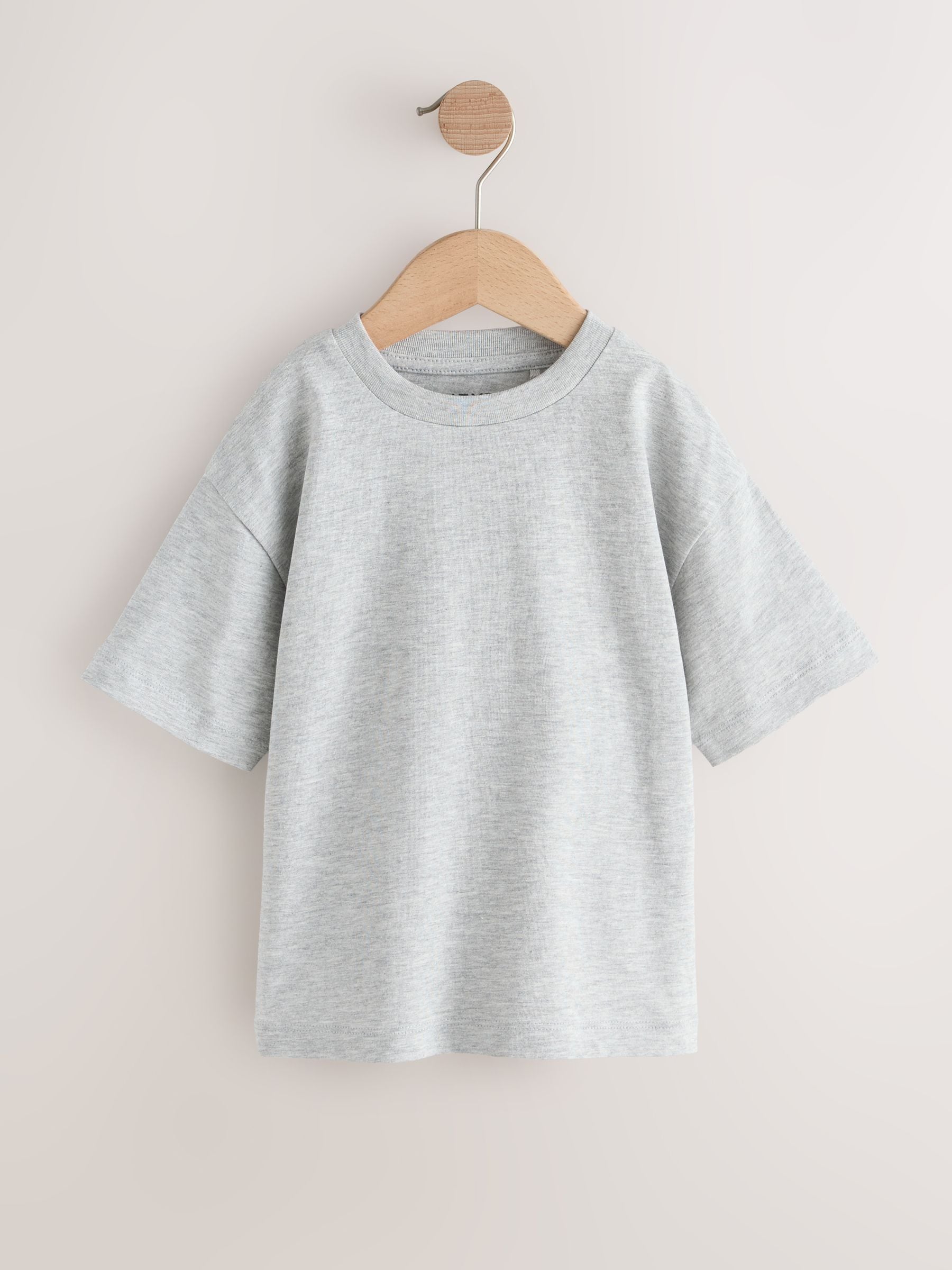 Black/Grey/Stone/Green/White Relaxed Fit Short Sleeve T-Shirts 5 Pack (3mths-7yrs) image 6