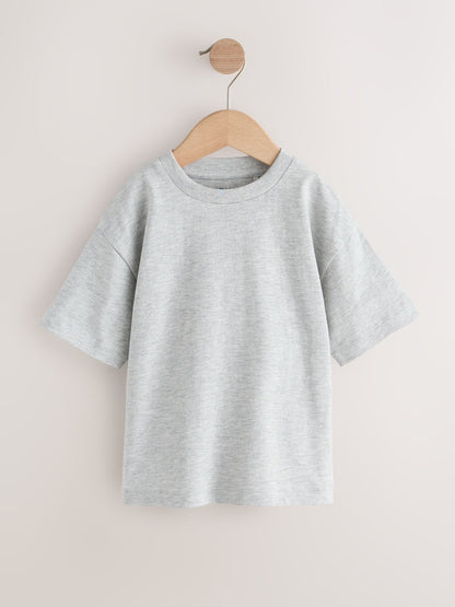 Black/Grey/Stone/Green/White Relaxed Fit Short Sleeve T-Shirts 5 Pack (3mths-7yrs) image 6