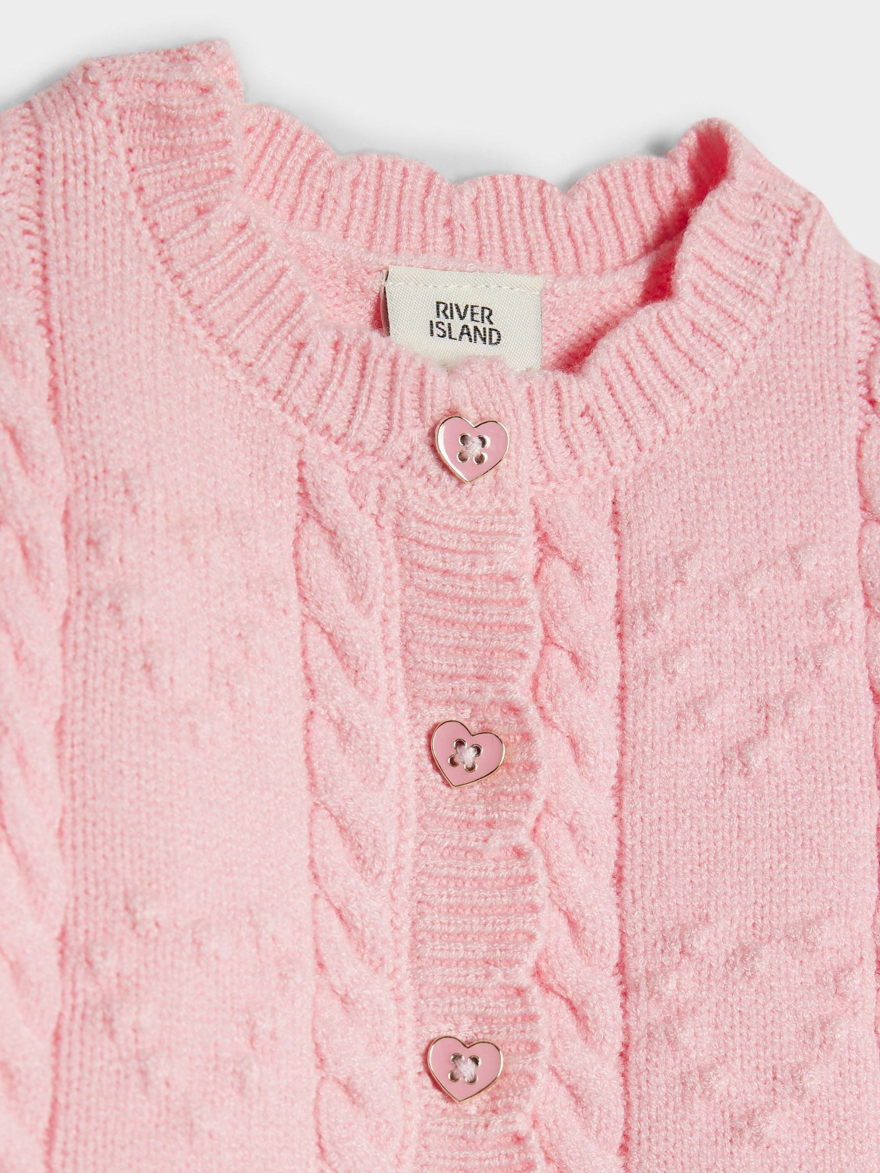 River Island Pink Peplum Knitted Bow Cardigan and Legging  Set image 4