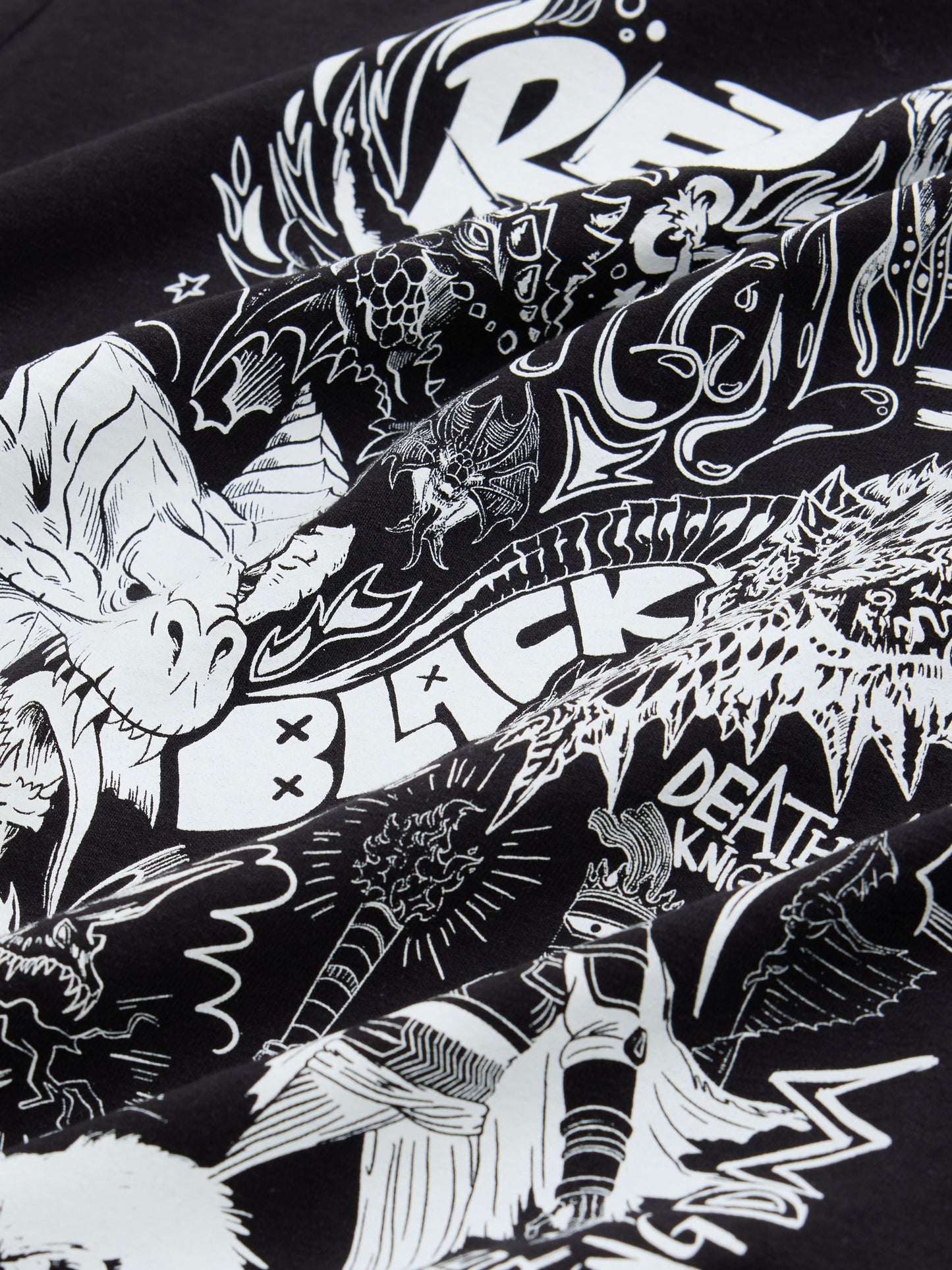 Dsiney Kidz - Black/White Dungeons & Dragons Print Short Sleeve T-Shirt (8-16yrs) image 3
