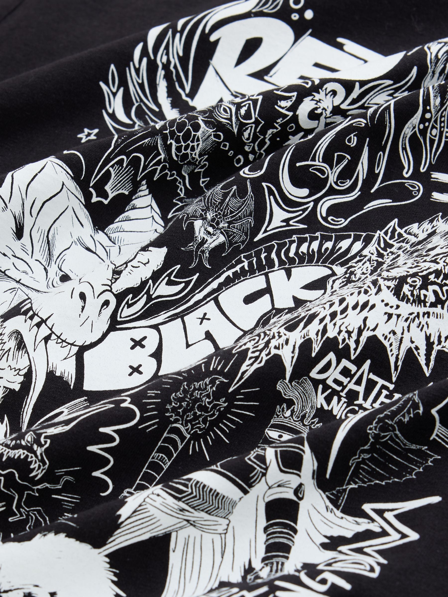 Dsiney Kidz - Black/White Dungeons & Dragons Print Short Sleeve T-Shirt (8-16yrs) image 3