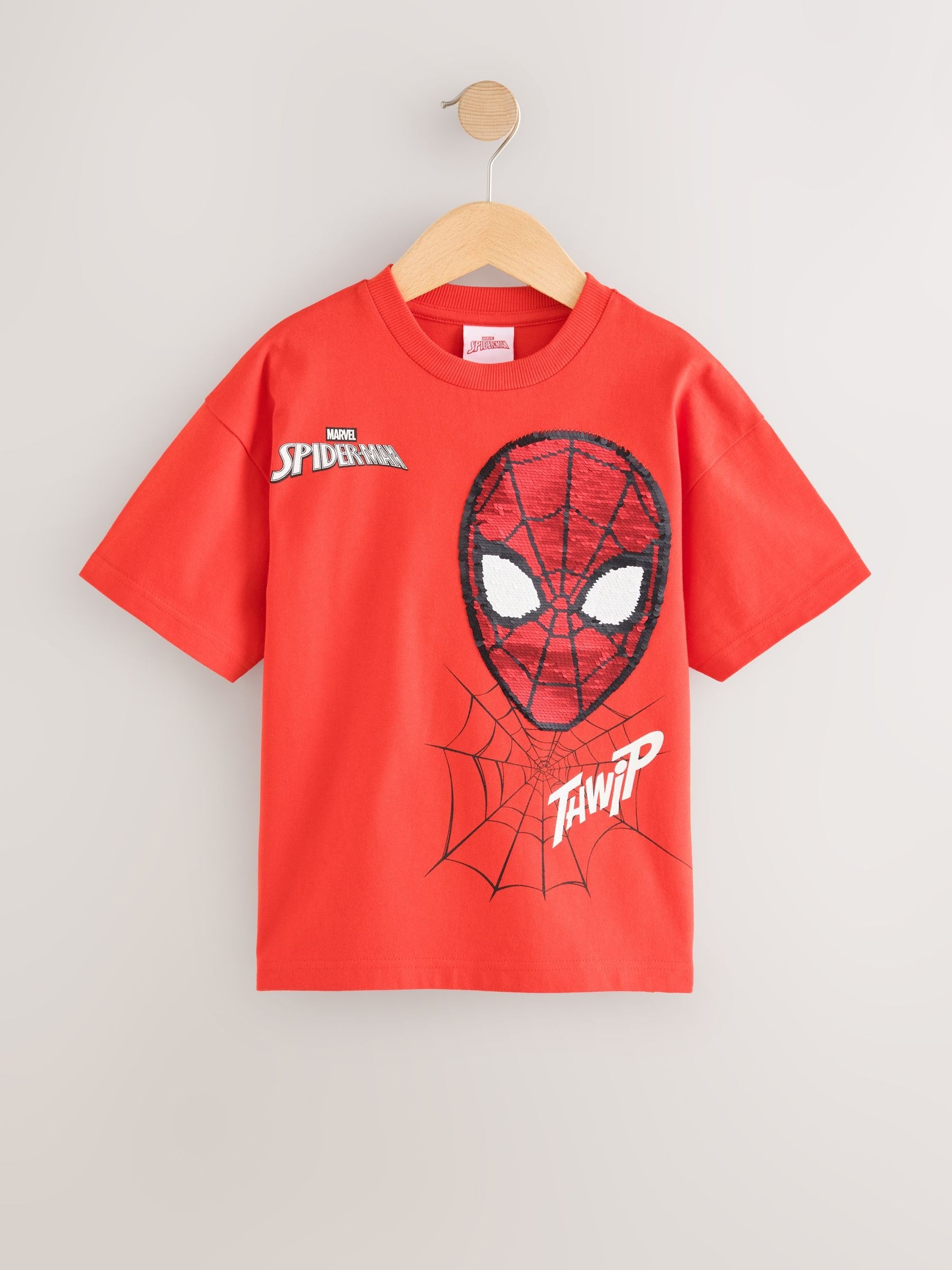 Dsiney Kidz - Red Sequin Spiderman Short Sleeve T-Shirt (3-16yrs) image 5