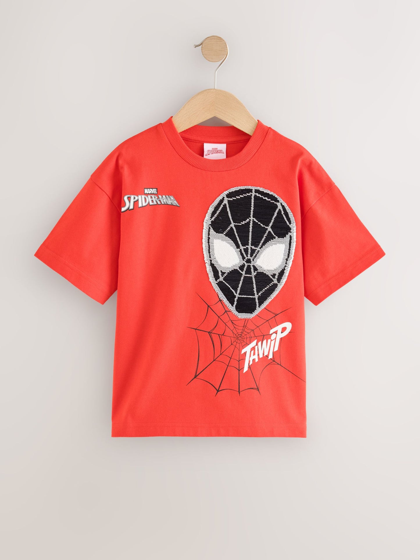 Dsiney Kidz - Red Sequin Spiderman Short Sleeve T-Shirt (3-16yrs) image 7
