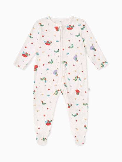 MORI Cream Supersoft Very Hungry Caterpillar Two Way Zip Sleepsuit image 3