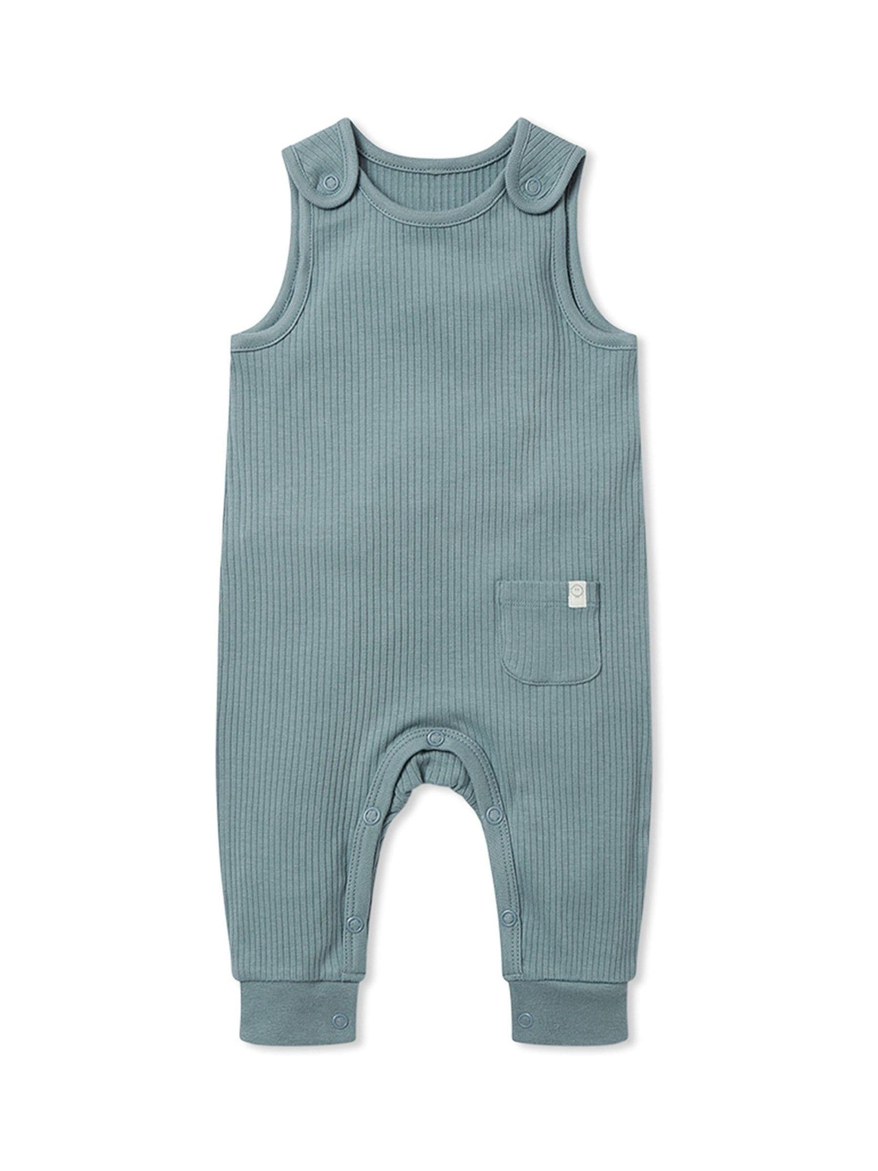 MORI Blue Ribbed Romper Dungarees image 2