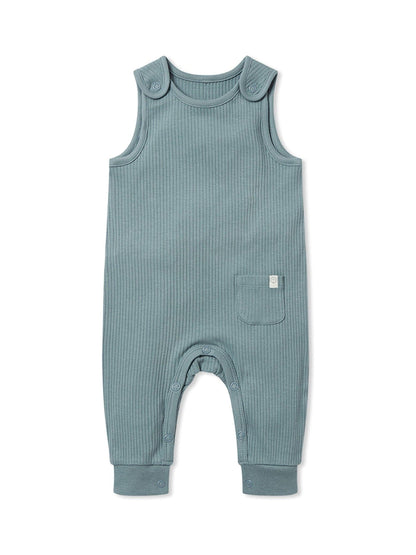 MORI Blue Ribbed Romper Dungarees image 2