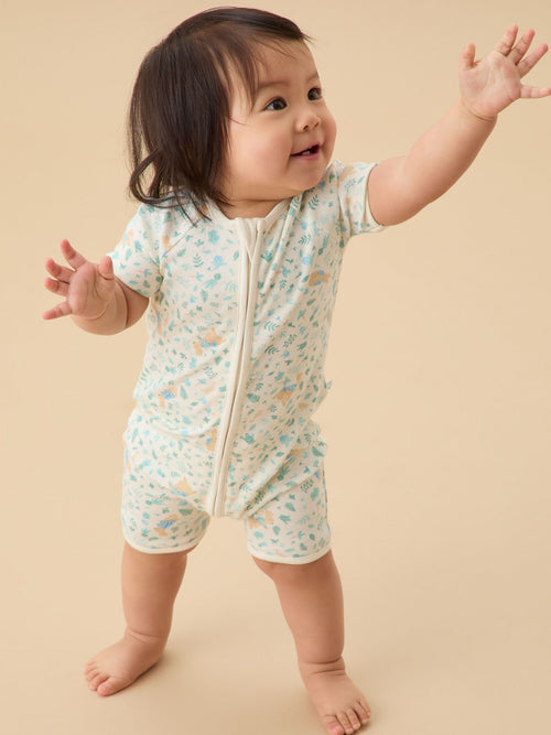 MORI Cream Peter Rabbit Short Sleeve Zip Up Rompersuit image 1